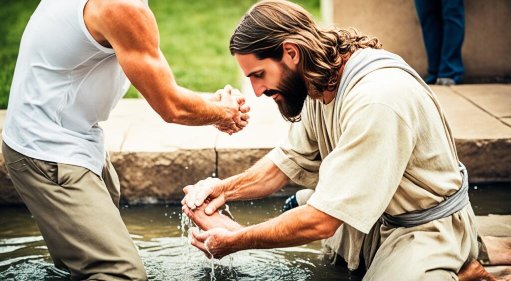 Jesus exemplificando serviço e humildade