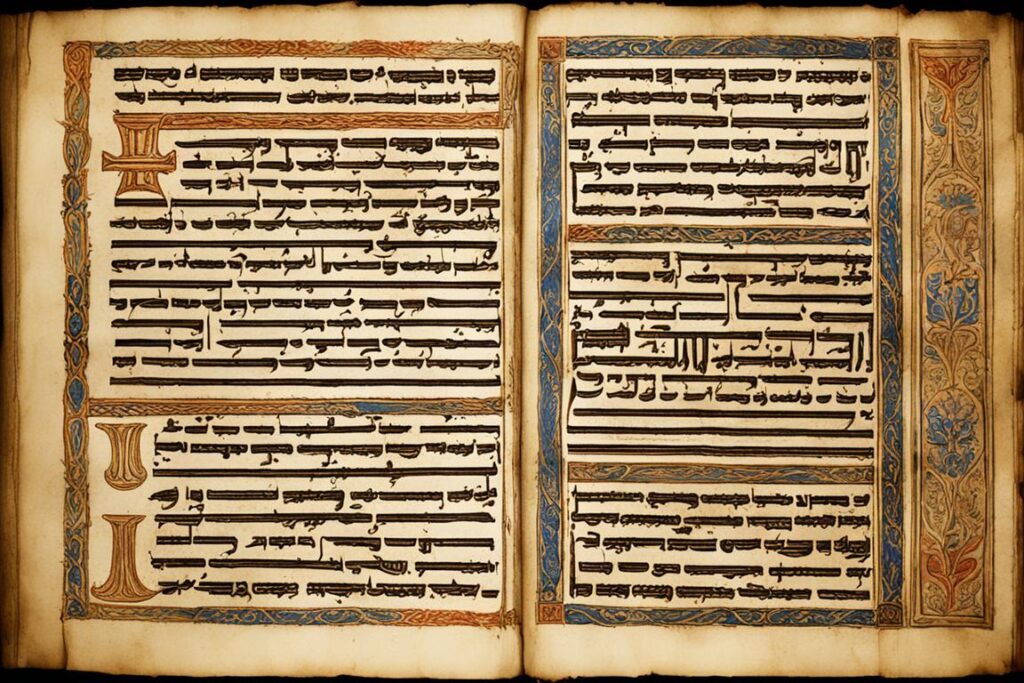 Manuscrito antigo da Torá e do Talmude